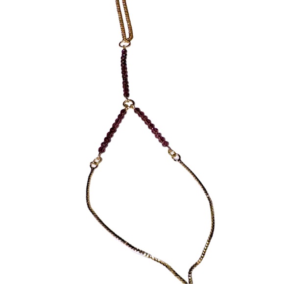 Motto vino Glass beaded Antique Gold Hand chain Bracelet - Picture 3 of 8